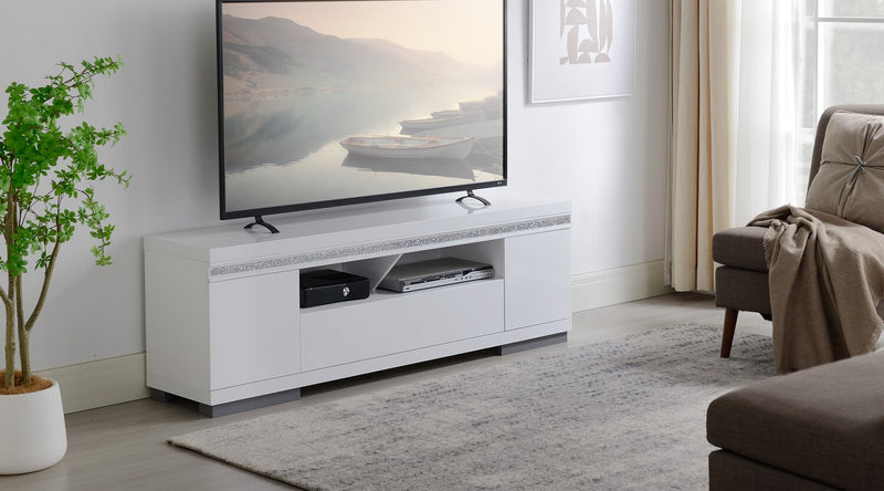 Garbo 63\" Modern TV Stand with Storage and Cable Management for TVs up to 70\"- White