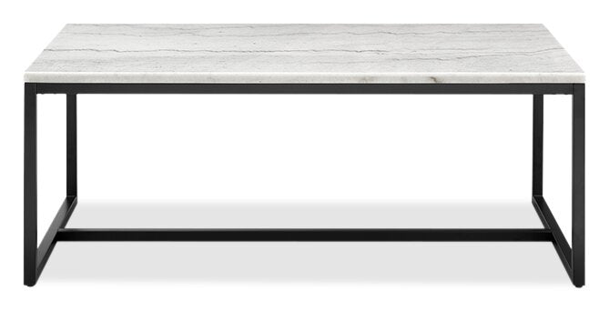 Webber 46\" Modern Marble Coffee Table - White