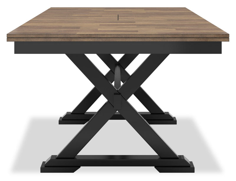 Raven Dining Table, 60-78\"W Self-Storing Butterfly Leaf Extension - Two-Tone Black & Brown