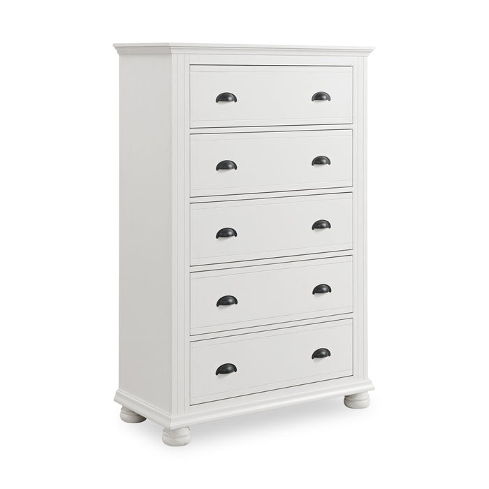 Ella Bedroom Chest of Drawers, 5-Drawer, 36\"W x 53\"H -  White
