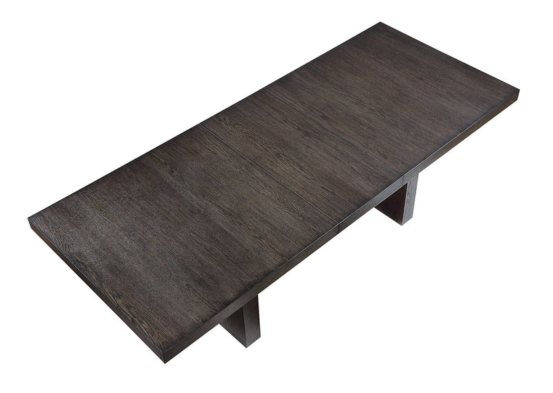 Zelda Dining Table with Pedestal Base, 78-96\"W - Espresso Brown