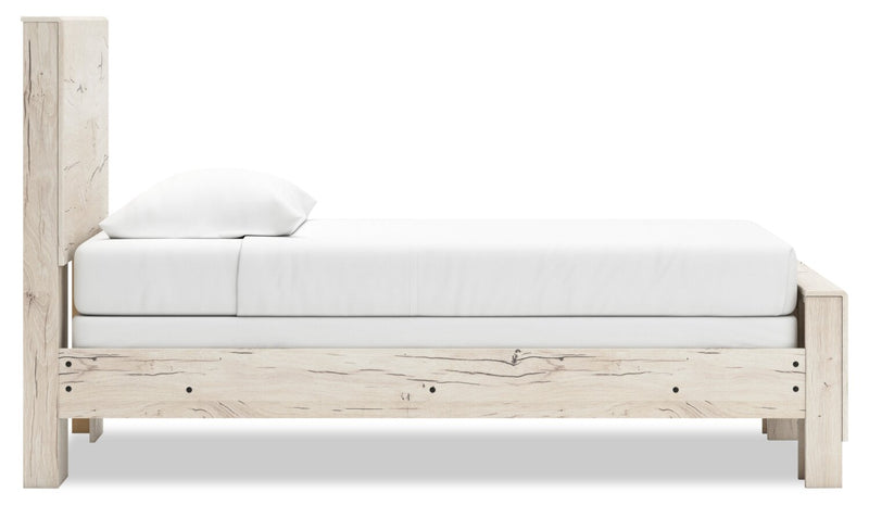 Derekson Panel Bed with Headboard & Frame for Kids, Rustic White - Twin Size