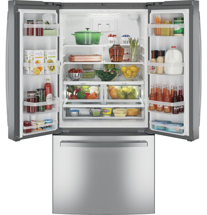 GE 33\" 24.7 Cu. Ft. French-Door Refrigerator – Fingerprint Stainless Steel - GNE25JYKFS