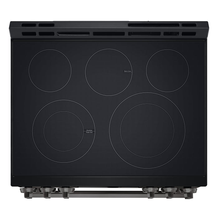 LG 6.3 Cu. Ft. Smart Electric Range with Air Fry – Black Stainless Steel - LSEL6333ZE