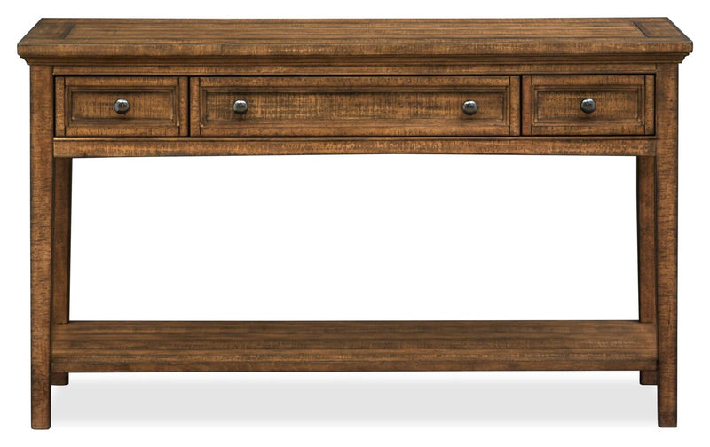 Hanson 50” Traditional Pine Sofa Table with Storage - Toasted Nutmeg