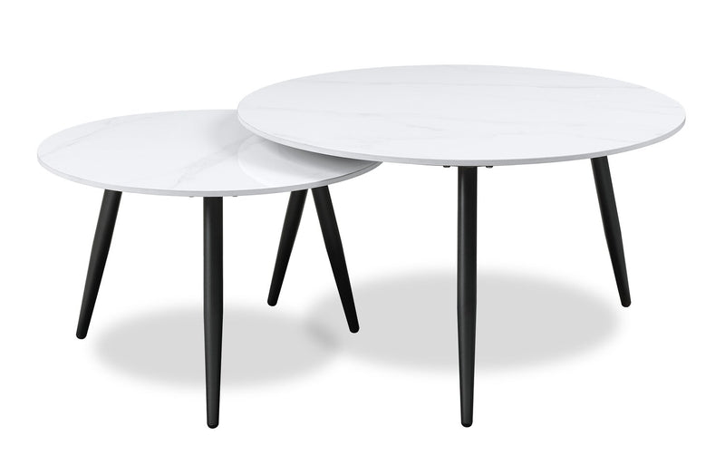 Delancey 31.5\" Modern 3-Pack Coffee + 2 End Tables - White