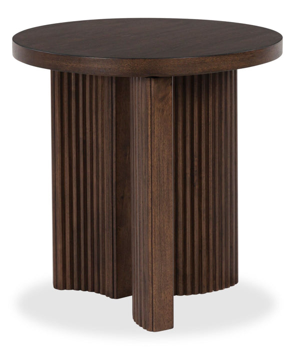 Barlow 24” Solid Wood Mid-Century Modern End Table - Brown