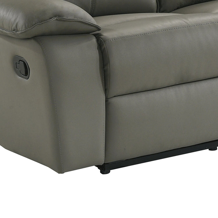 Matteo 88\" Genuine Leather Reclining Sofa - Aviarah Grey