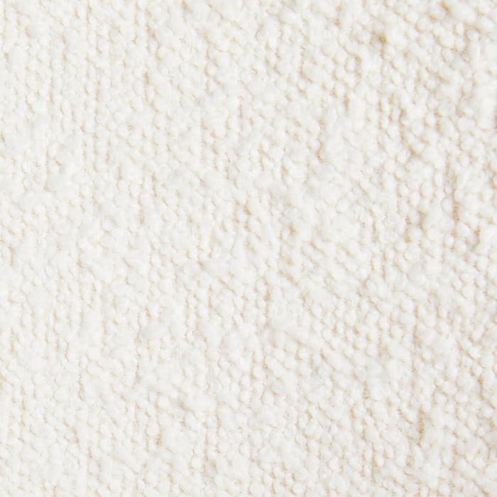 Gem Dining Chair with Boucle Fabric & Gold Accent, Metal - White