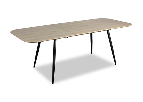Joss Dining Table with 65-83"W Butterfly Extension, Metal - Natural
