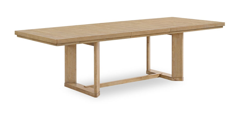 Aspen 6pc Dining Package with 80-104\"Extension Table, Bench & 4 Chairs, Fabric - Natural