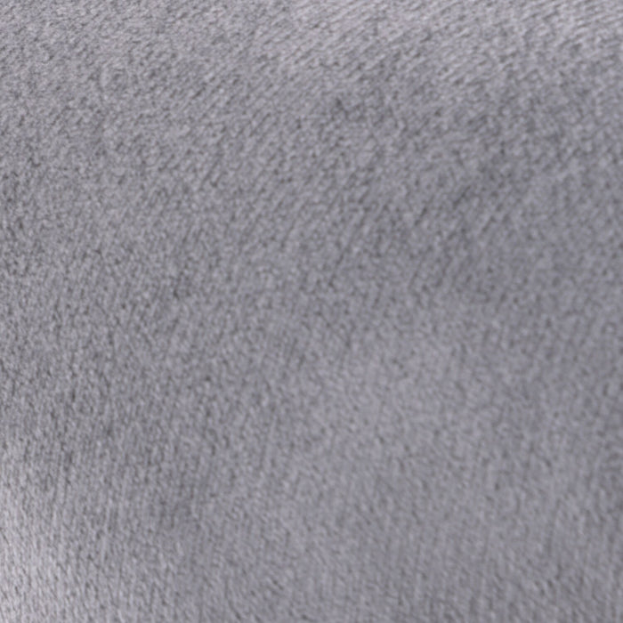 Adell 17\" Round Fabric Ottoman with Gold Base - Grey