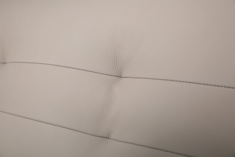 Raya Modular 5-Piece Left-Facing Genuine Leather Sectional with Storage Console and Wood Legs - Stone Beige