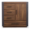 Dante Bedroom 4-Drawer Chest with Storage Cabinet, 46\"W x 45\"H - Brown