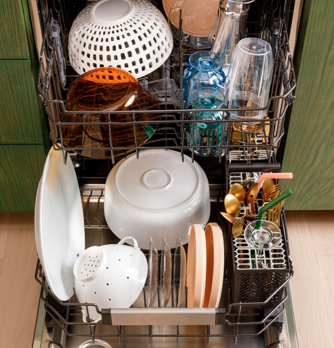 Café 24\" 39 dBA Smart Top-Control CustomFit Dishwasher with Third Rack - Matte White - CDT888P4VW2