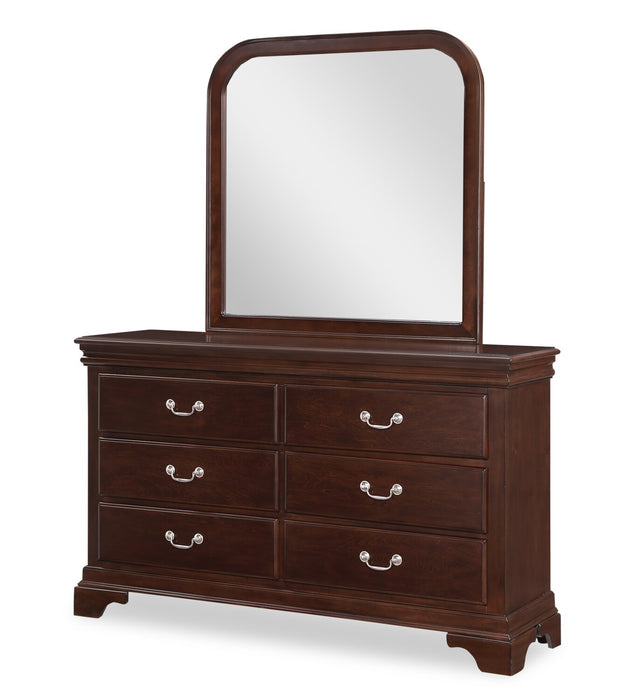Marco Bedroom Dresser Mirror - Cherry Brown