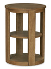 Declan 18\" Modern Round End Table with Shelf – Natural Wood