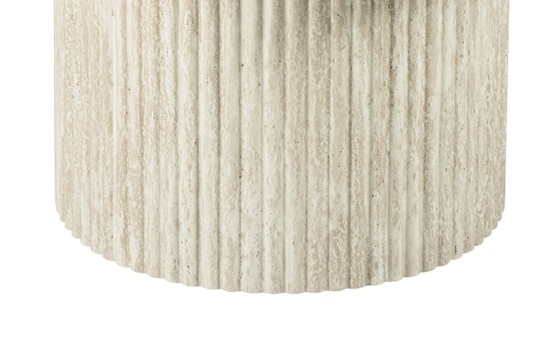 Sullivan 35.43\" Round Coffee Table with Sintered Stone Top - Beige Travertine