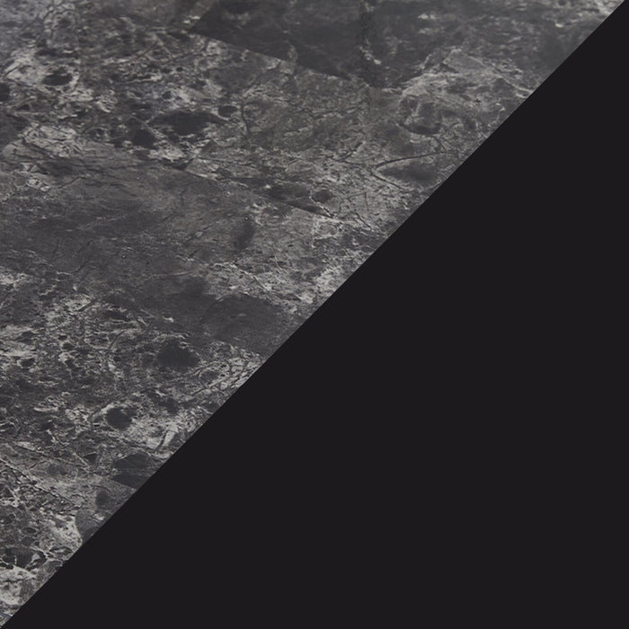 Roma  44\" Rustic Sofa Table with Shelf - Black Marble Look