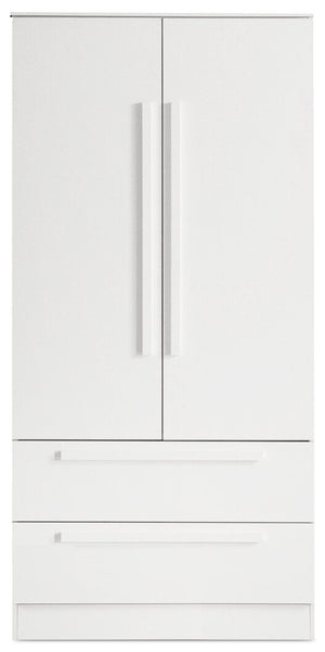 Alex Bedroom 2-Drawer Chest with Storage Cabinet, 33