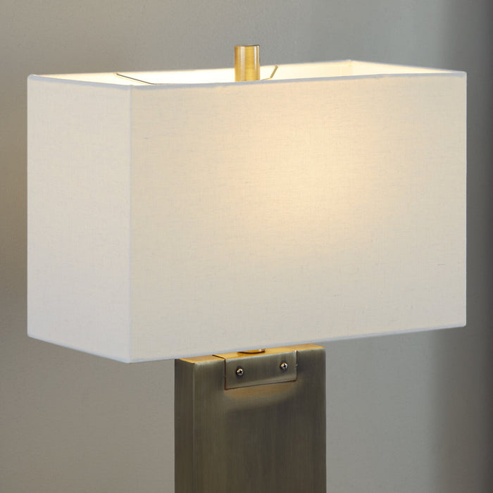 Nolan 26\" Antique Brass Metal Table Lamp