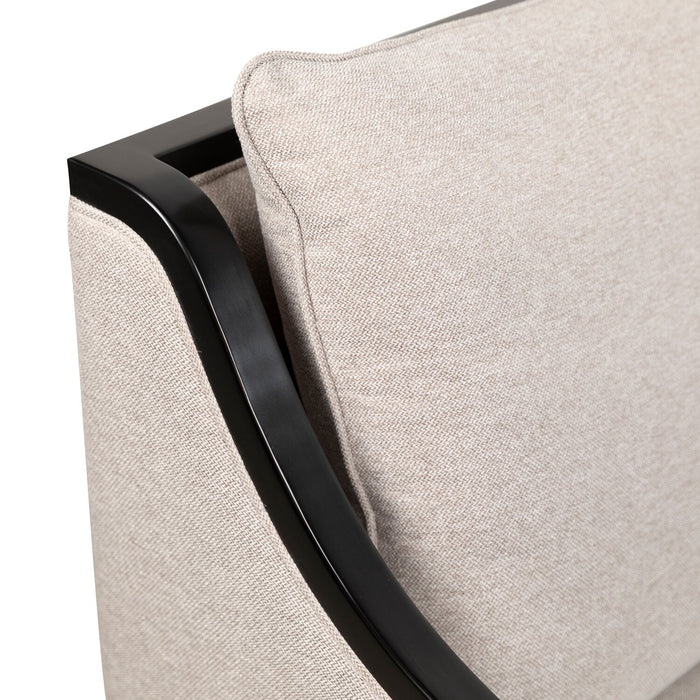 Posh 28.14\" Fabric Accent Chair with Removable Back and Seat Cushions and Wood Legs - Beige