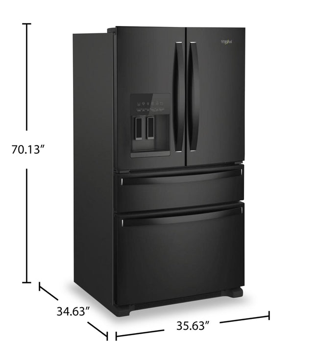 Whirlpool 36\" 24.5 Cu. Ft. French-Door Refrigerator - Black - WRMF3636RB