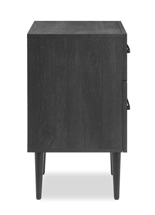 Brax Bedside 2-Drawer Nightstand, 18\"W x 25.75\"H - Black