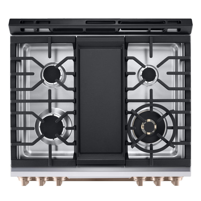 LG Studio 6.3 Cu. Ft. InstaView® Smart Gas Range with Air Fry - Essence White - LSGS6338N