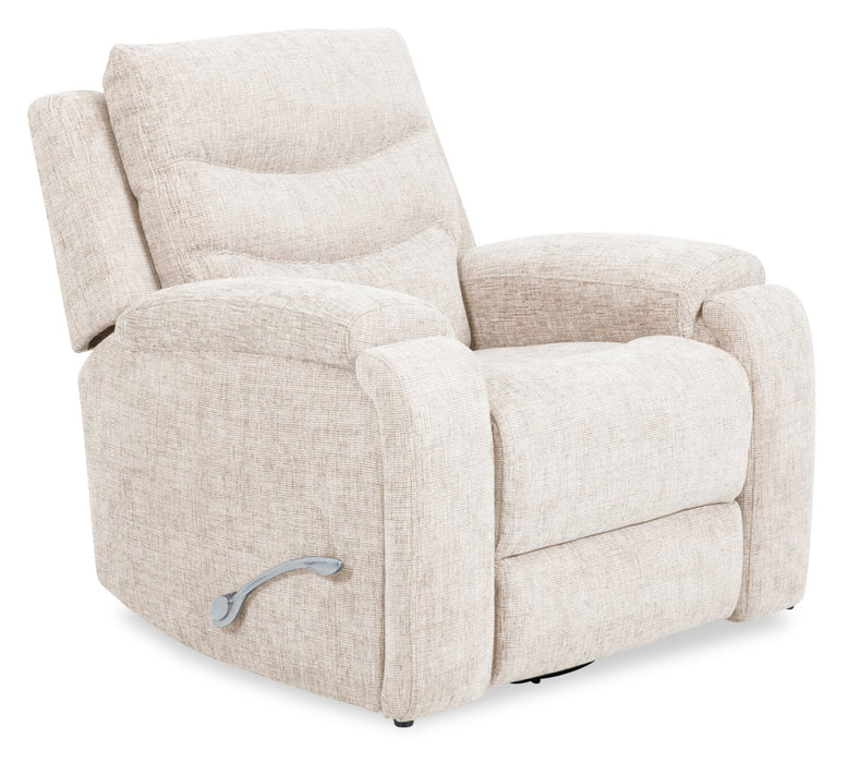 Hudson 40\" Chenille Fabric Glider Reclining Chair with Dual Cupholders - Taupe