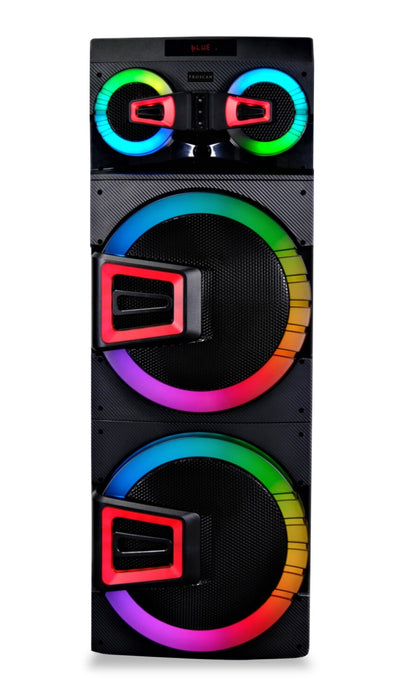 Proscan 2 x 15\" 120W Light Up Party Speaker with Bluetooth and Microphone