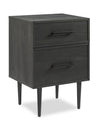 Brax Bedside 2-Drawer Nightstand, 18\"W x 25.75\"H - Black