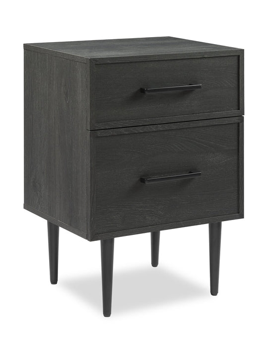 Brax Bedside 2-Drawer Nightstand, 18\"W x 25.75\"H - Black