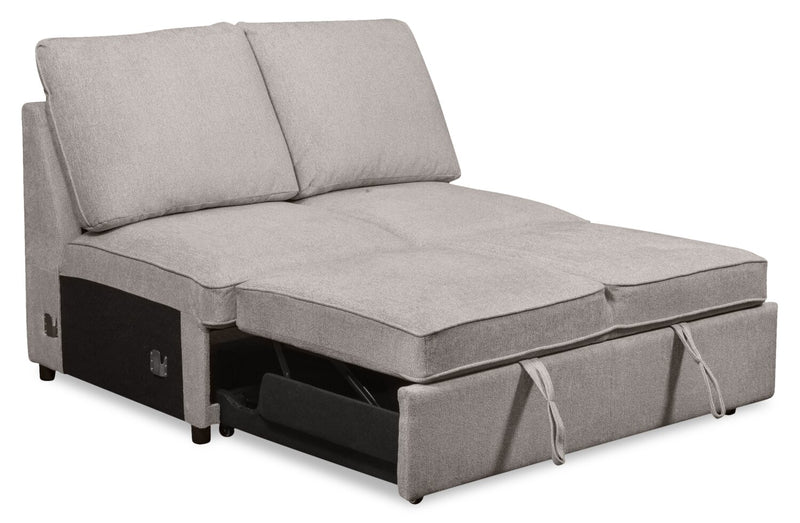 Scott Living Haven 3-Piece Left-Facing Chenille Fabric Cuddler Sleeper Sectional with Storage - Grey