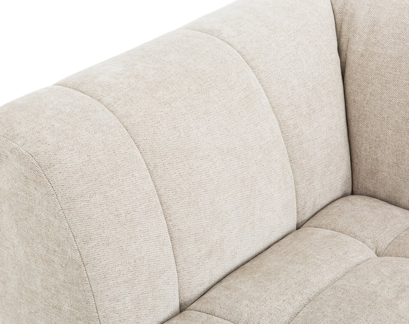 Kort & Co. Oaklyn Modular 4-Piece Fabric Sectional with Tufted Seat Cushions - Beige