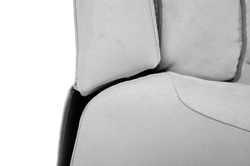 Cindy Crawford Home Newport 6-Piece Faux Suede Power Reclining Sectional with Armless Reclining Chair - Grey