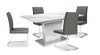 Naya 5pc Dining Package with 63-78.75\"W Extension Table & 4 Chairs - Faux White Marble & Grey
