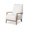 Adley 28\" Chenille Fabric Accent Chair with Wood Armrests and Legs - Alabaster White