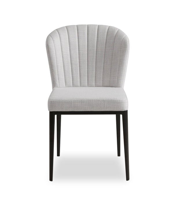 Zoe 5pc Dining Set with Table & 4 Chairs, Glass Top, Metal Geometric Base, 47\"W Round - Black & Grey