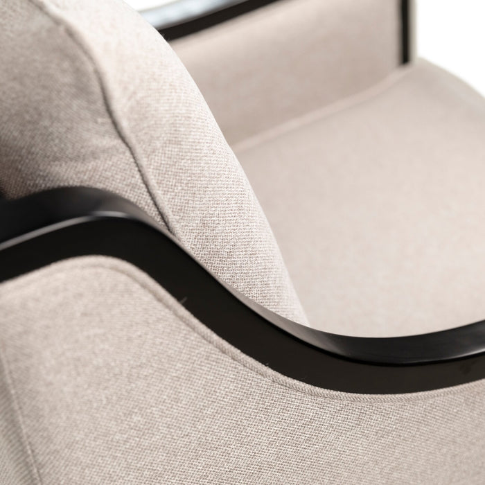 Posh 28.14\" Fabric Accent Chair with Removable Back and Seat Cushions and Wood Legs - Beige