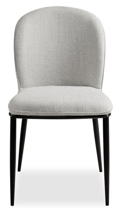 Ace Dining Chair with Linen-Look Fabric, Metal - Grey