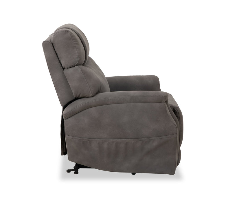 Claire 34\" Leather-Look Fabric Power Lift Reclining Chair - Charcoal Grey