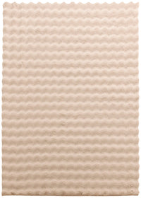 Faux Fur Bubble Taupe Area Rug with Memory Foam Backing - 7' x 10'