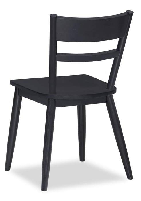 Remi Dining Chair with Curved Ladder-Back - Black