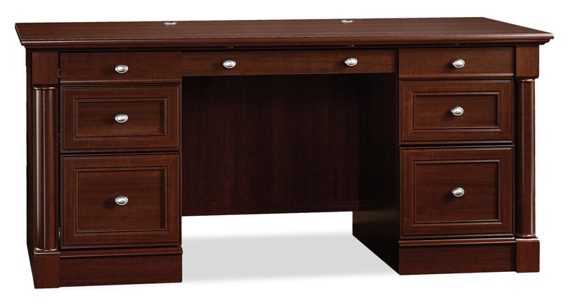 Palladia 65.12\" Executive Desk with 7-Drawers – Select Cherry