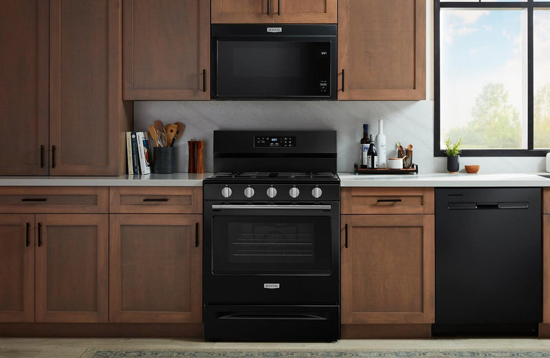 Maytag 5 Cu. Ft. Convection Gas Range with No Preheat Air Fry - Black - MFGS6030RB