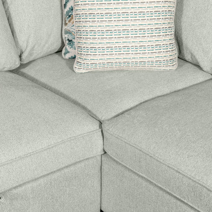 Scott Living Haven 3-Piece Left-Facing Chenille Fabric Cuddler Sleeper Sectional - Seafoam Blue