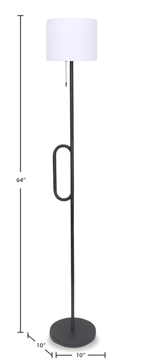 Solana 64” Modern Metal Acrylic Portable Indoor/Outdoor Floor Lamp with USB Port - Black