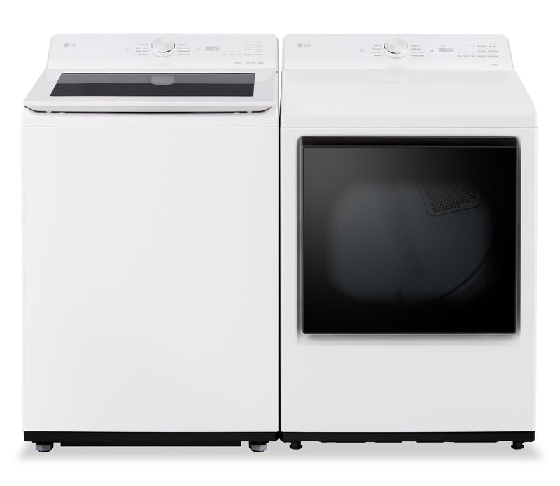 LG 5.6 Cu. Ft. Smart Top-Load Washer with EasyUnload™ and 7.3 Cu. Ft. Electric Dryer with AI Sensing
