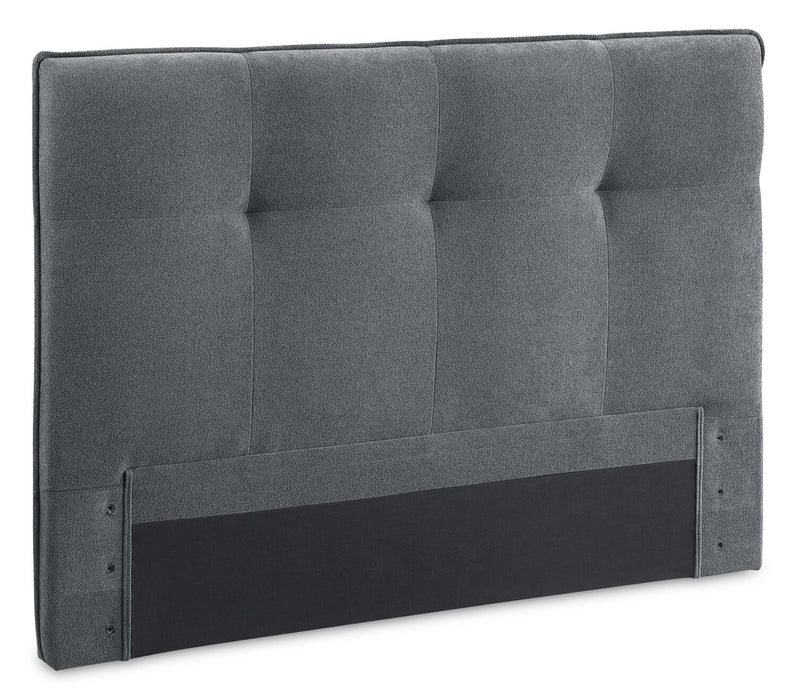 Amos Upholstered Storage Bed in Charcoal Fabric with Tufted Headboard & 3 Built-in Drawers - King Size